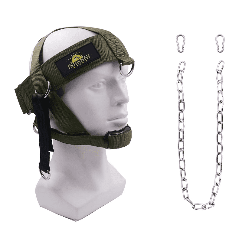 "Athlète utilisant l'appareil pour un entraînement cervical."
