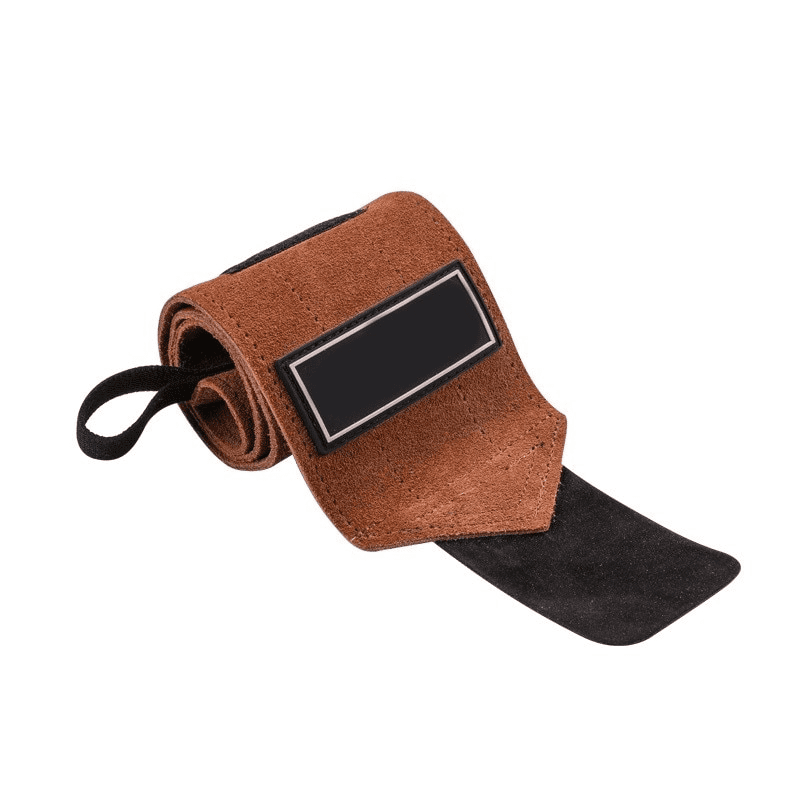 Bande Poignet Cuir, un accessoire de musculation élégant et robuste en cuir véritable.