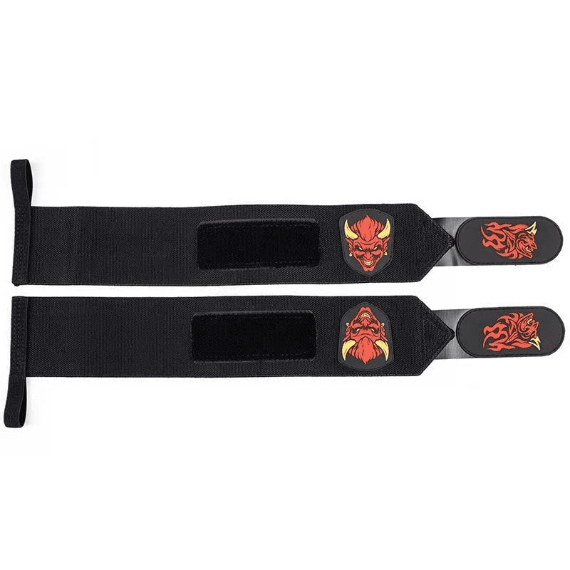 "Bande poignet Demon rouge - soutien et style pour vos entraînements de musculation et de fitness"