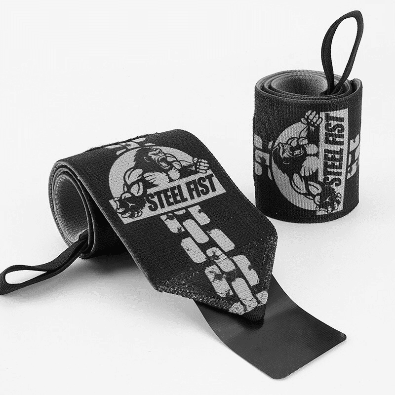 Bande de poignet King Kong, accessoire de musculation noir et audacieux pour des performances optimales.