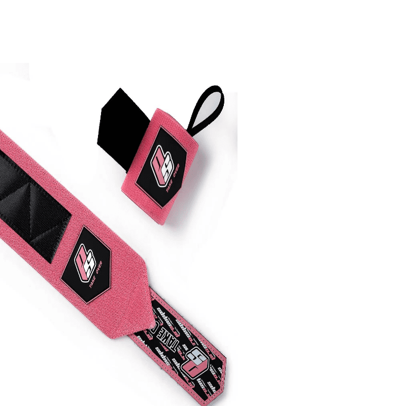 Bande Poignet Pro Rose offrant un support solide pour des entraînements intenses.