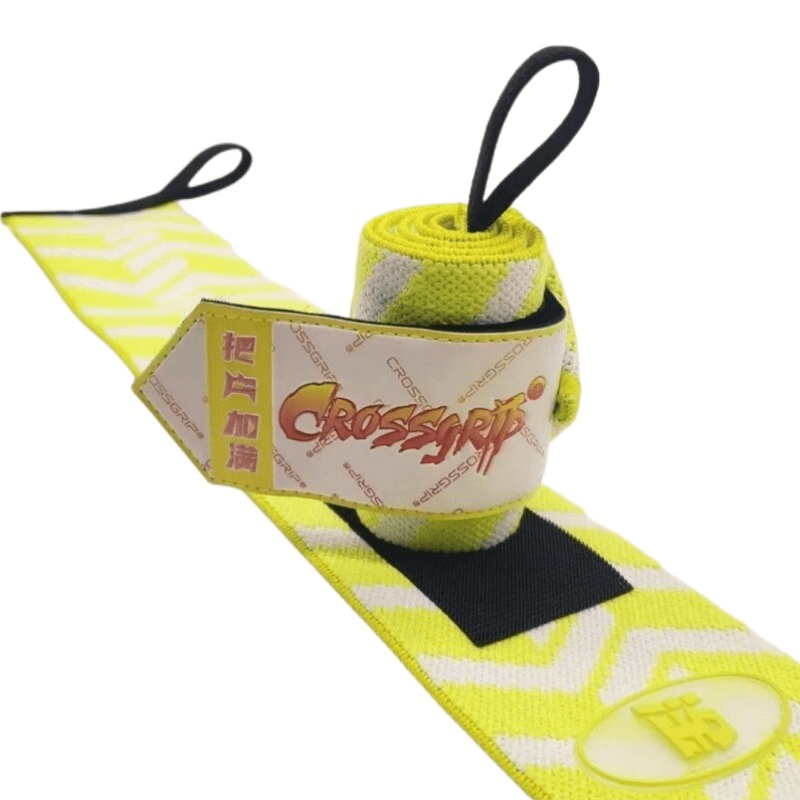 Bande de poignet jaune vibrante pour un soutien optimal et une touche de style lors de vos séances d'entraînement.