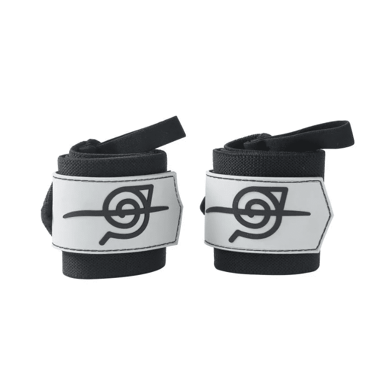 "Bande poignet Konoha robuste pour les enthousiastes de musculation et fans de Naruto."