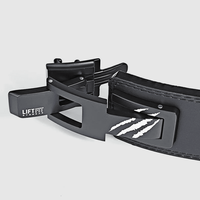 "Ceinture de levage résistante avec design de griffe sur le levier pour un look unique."