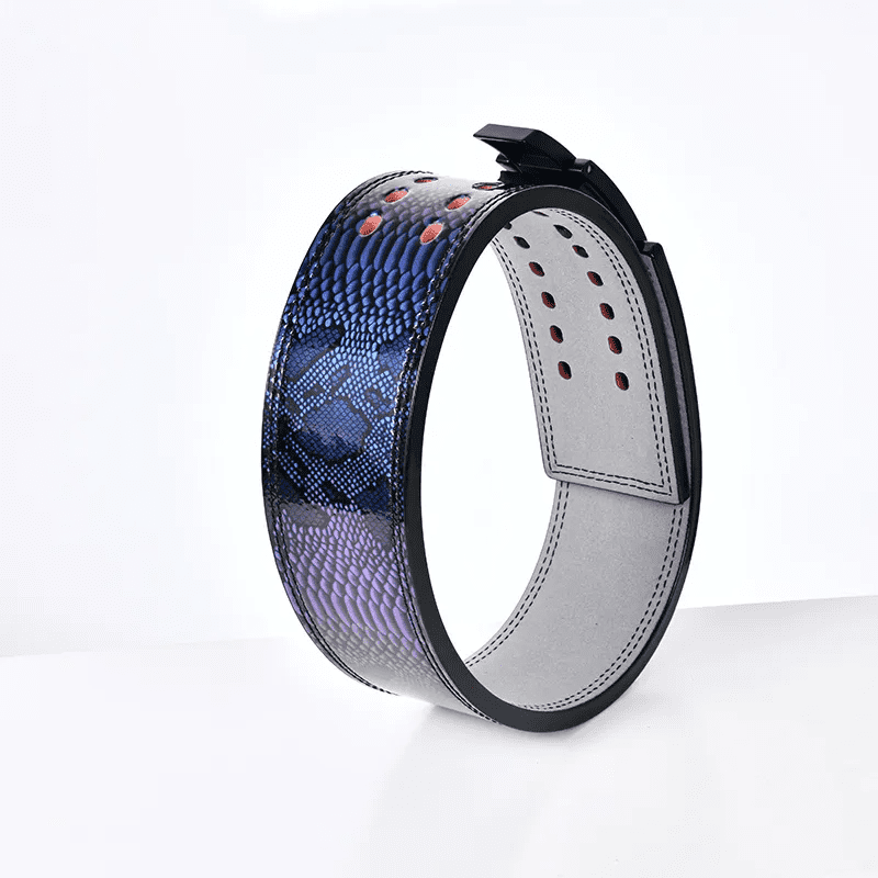 "Design exquis en peau de serpent bleue de la Ceinture Powerlifting"