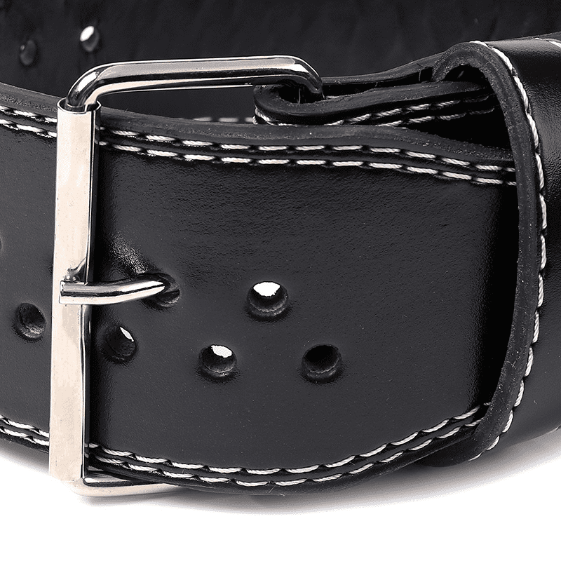 "Détail de la finition noire élégante de la ceinture de musculation Night Prowler."
