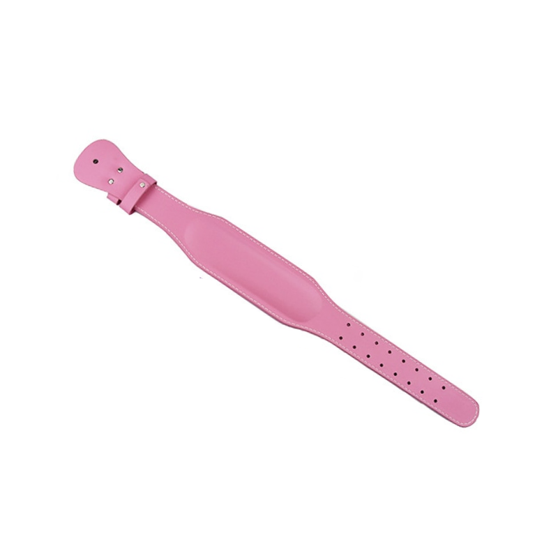 Gros plan de la ceinture de musculation PowerBloom Rose, montrant les détails du matériel.