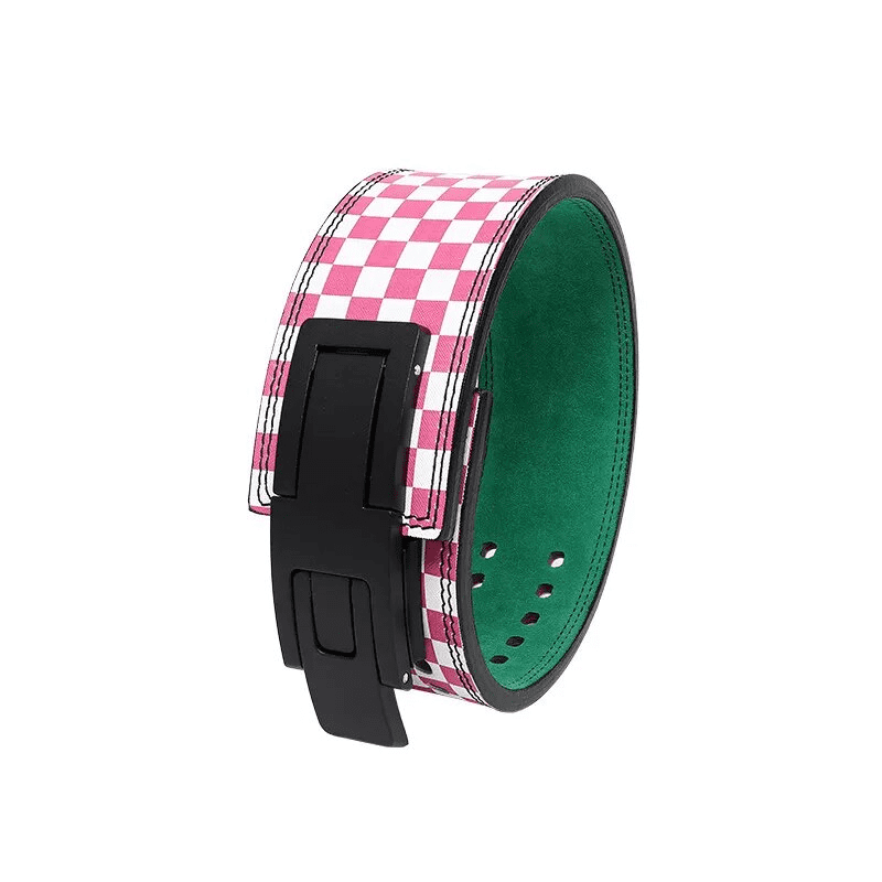 Détail de l'intérieur vert vivifiant de la ceinture.