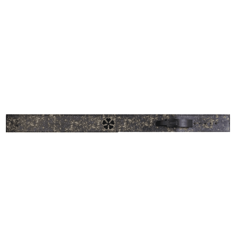 Ceinture de Force Clover en cuir robuste avec boucle en acier, pour un soutien et une durabilité exceptionnels lors des séances d'entraînement de powerlifting.