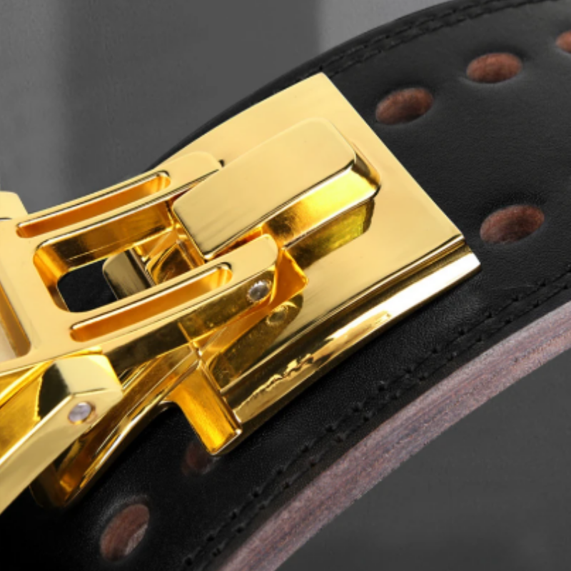 "Ceinture de musculation "Or noir" : un accessoire raffiné qui ajoute une touche de sophistication à vos séances d'entraînement"