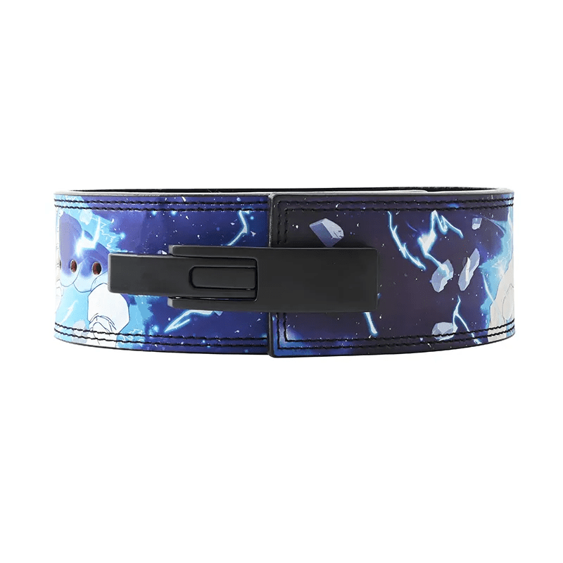 "Vue d'ensemble de la Ceinture de force SSJ Blue avec design Dragon Ball."