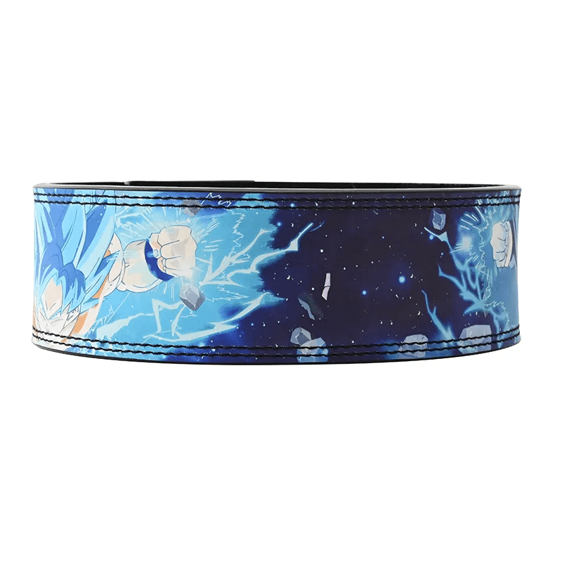 "Sportif effectuant un squat avec la Ceinture de force SSJ Blue."