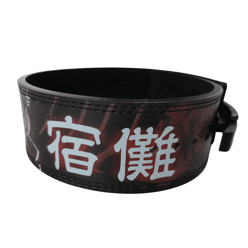 "Détails des coutures et de la boucle de la Ceinture de force Sukuna."