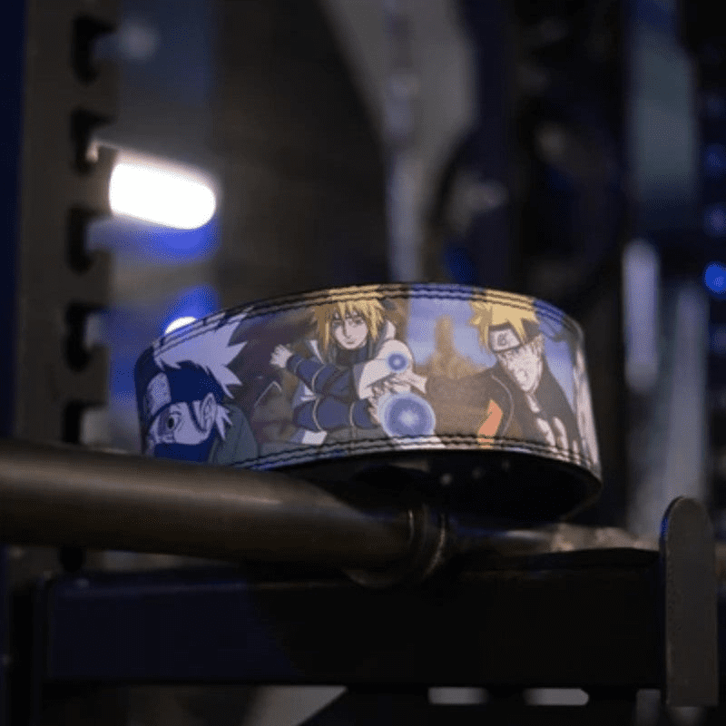 "Ceinture de powerlifting durable avec design Naruto - boostez votre performance à la gym"