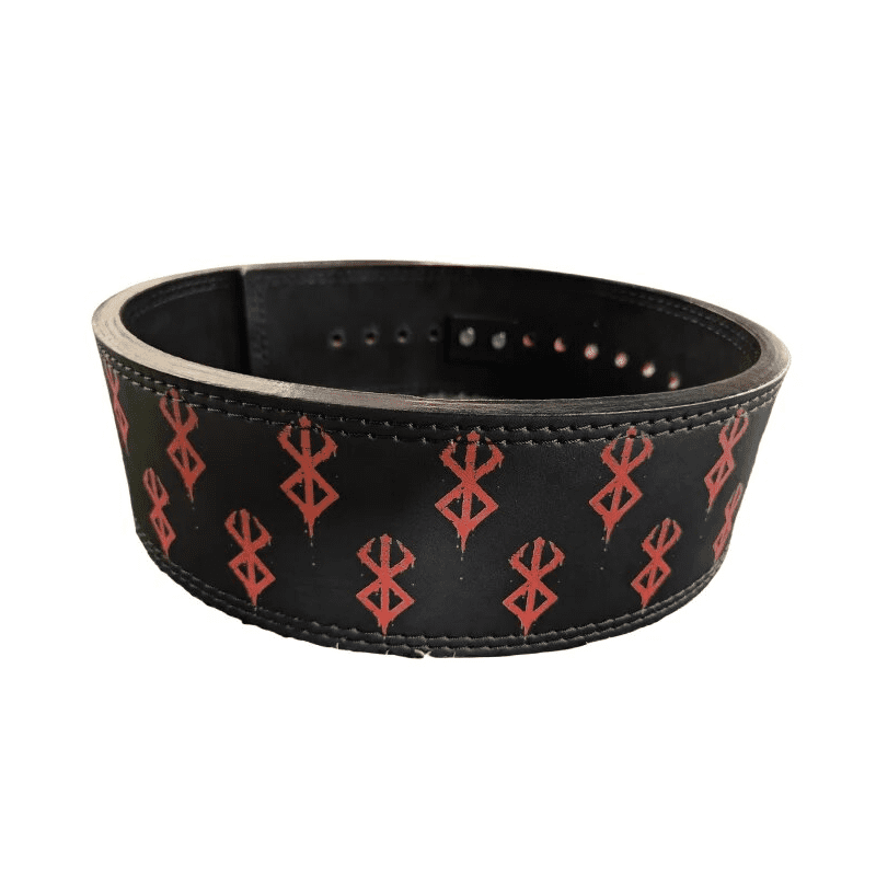 Ceinture noire avec levier et signe Berserk gravé