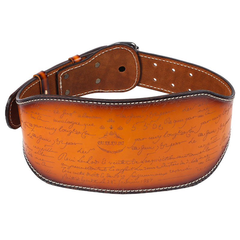 "Ceinture de force "Ancien" : un design unique inspiré des gravures anciennes, pour une touche d'aventure lors de vos entraînements"