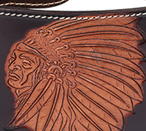 "Ceinture de force "Tribal marron" : une protection solide et artistique dans des teintes chaudes de marron pour vos séances de musculation"