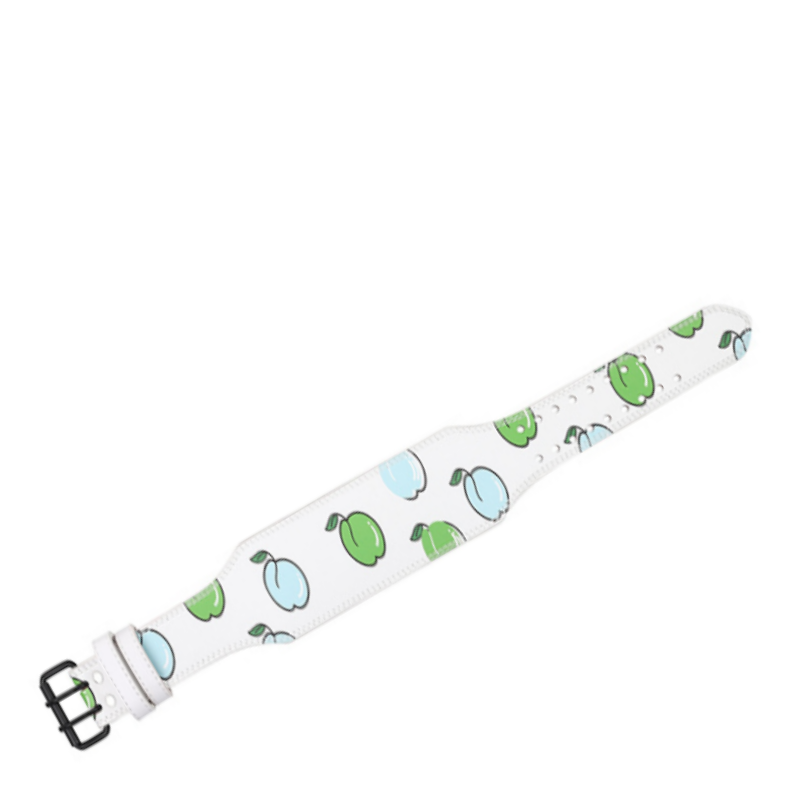 "Ceinture de force "Pomme" : une protection solide et colorée pour votre dos lors des exercices de musculation"