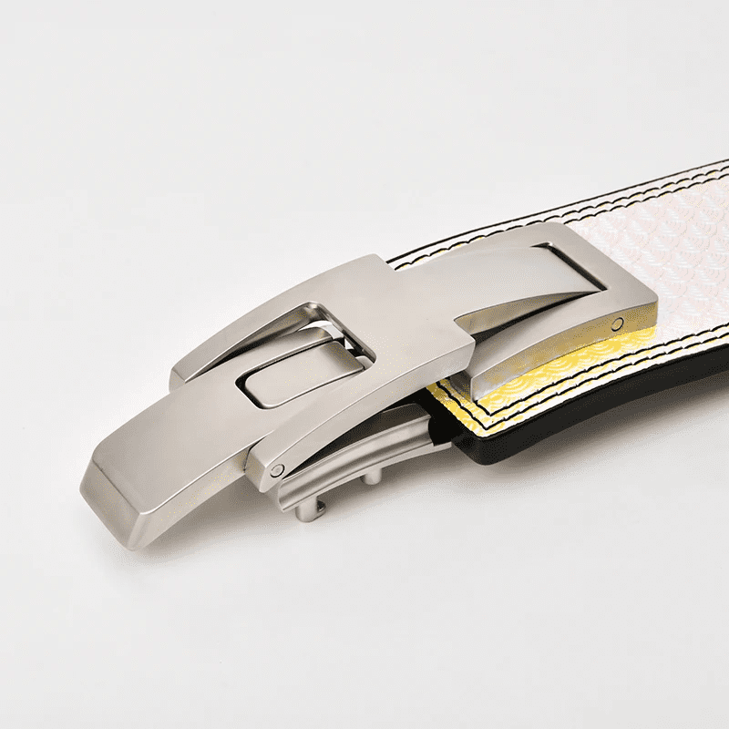 "Ceinture powerlifting ajustable avec finition chrome blanc"