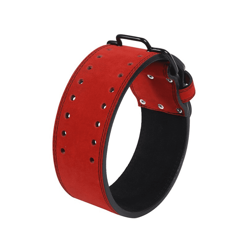 Alt Text 3: Ceinture lombaire en cuir assurant un soutien optimal pendant l'entraînement.