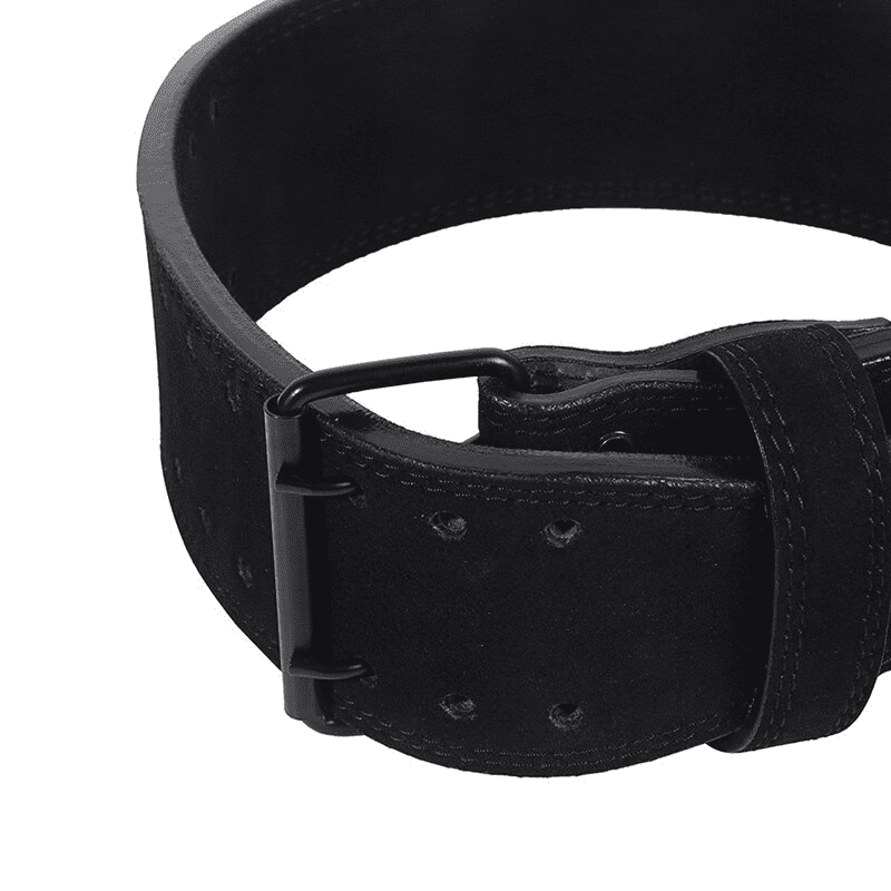 Ceinture de musculation en cuir noir, alliant robustesse et élégance.