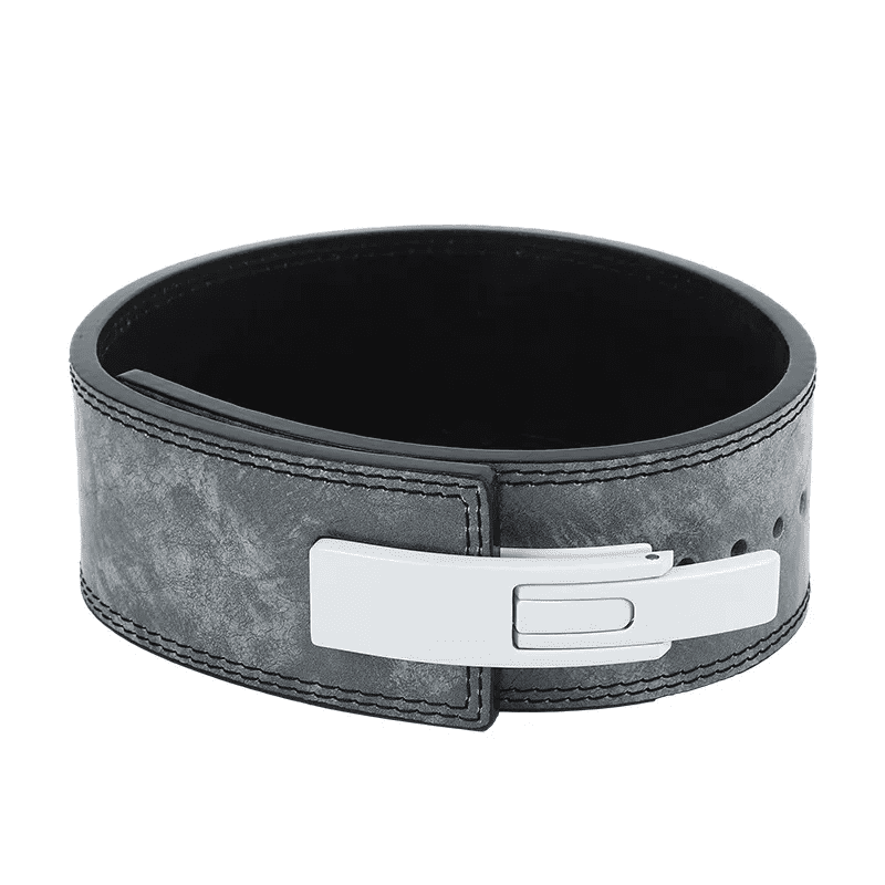 "Ceinture de musculation ergonomique en gris foncé, idéale pour les entraînements intensifs."