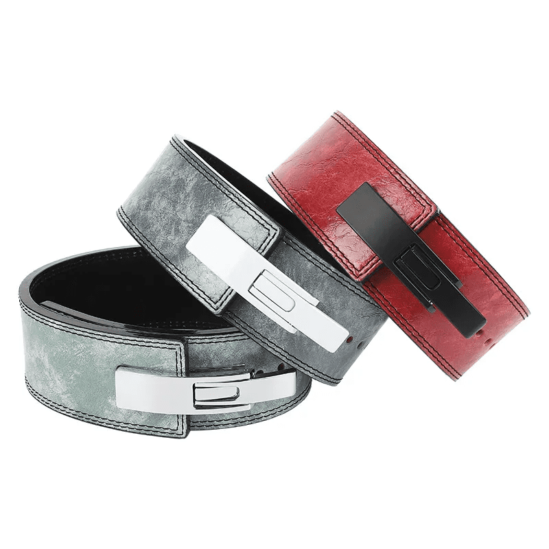 "Ceinture de soutien lombaire pour la musculation, élégante en gris clair."