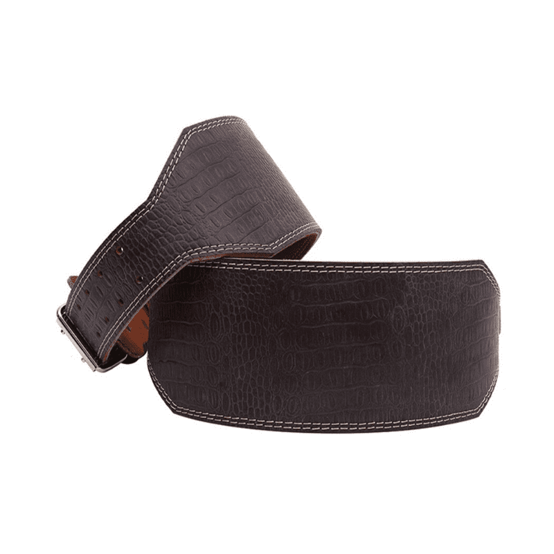 "Ceinture de Musculation LeatherLift Belt sur une surface d'entraînement"