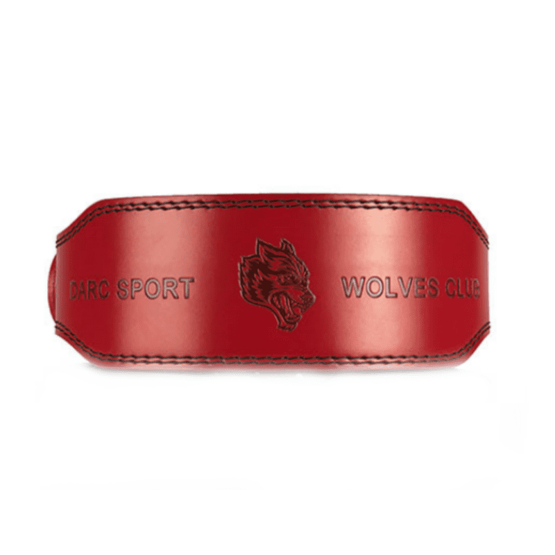 Ceinture de musculation rouge motif loup