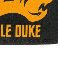 "Close-up de la ceinture de musculation Lynx Orange en cuir PU de haute qualité, alliant durabilité et style."