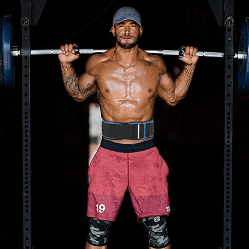 "Design ergonomique de la ceinture de musculation ProLombaire Strength bleue"