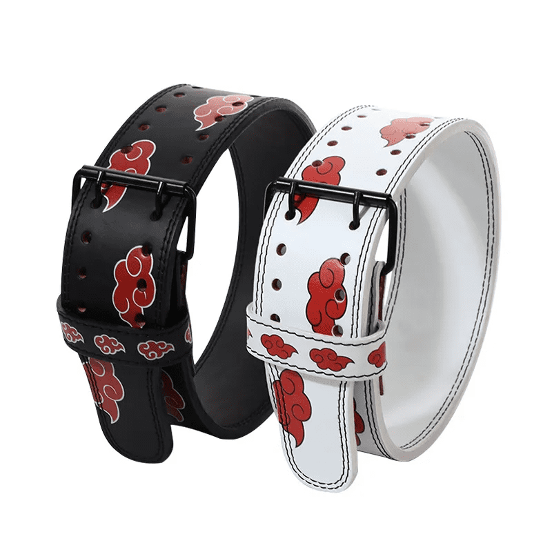 "Ceinture musculation lombaire Akatsuki en noir et blanc pour un soutien stylé."