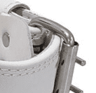 Ceinture de Musculation blanche avec logo d'ours stylisé, idéale pour un soutien lombaire optimal durant vos séances de musculation.