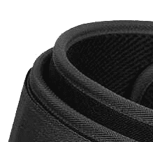 "Ceinture de musculation en nylon noir, robuste et élégante"