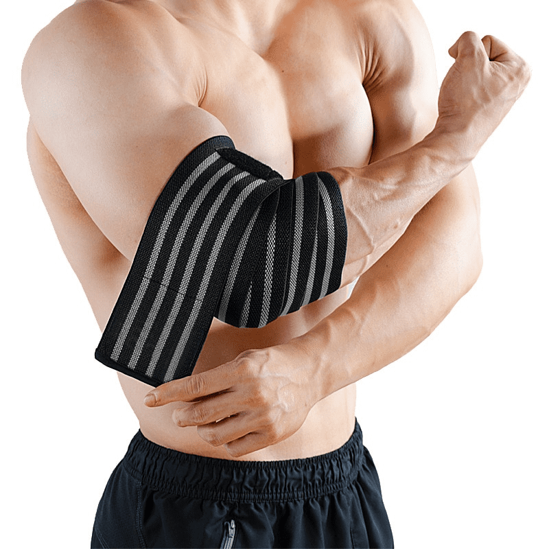 Coudière de musculation grise, alliant protection et style pour un entraînement optimal.
