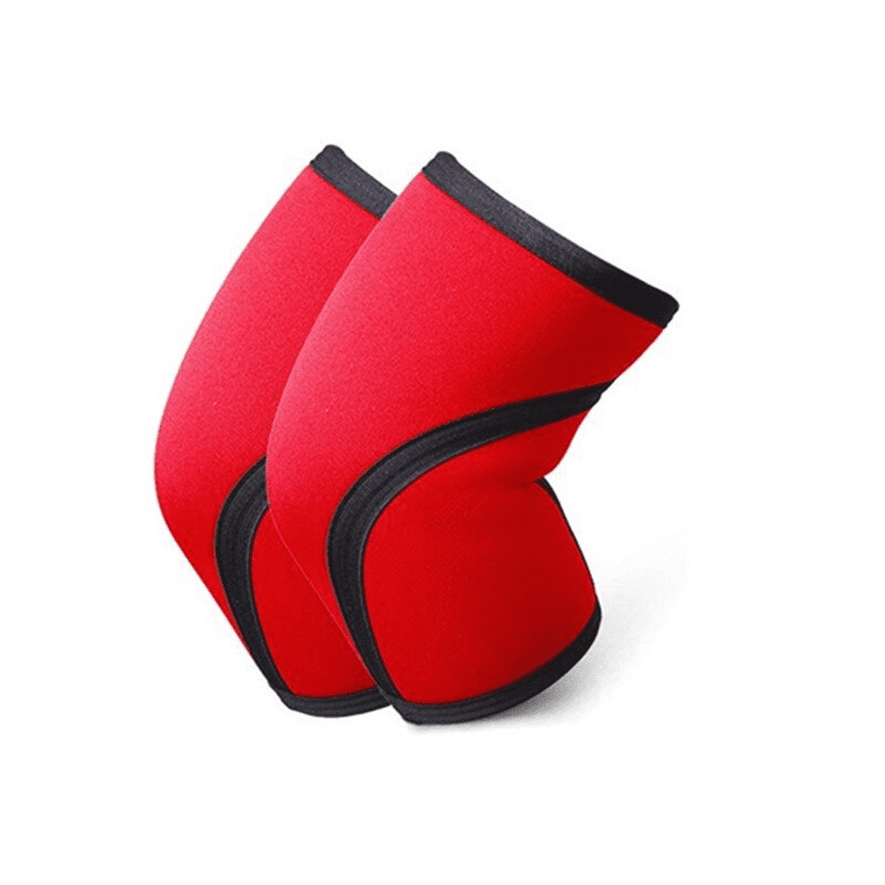 Coudière de musculation de couleur rouge, élastique et durable pour un support optimal lors de l'entraînement.
