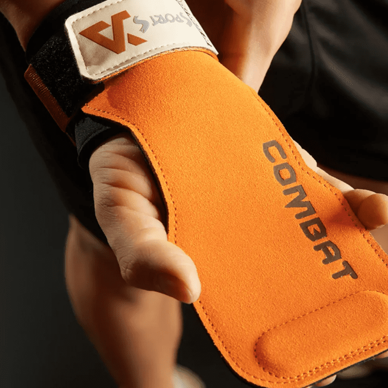 "Gants de sport orange, combinant fonctionnalité et esthétique dynamique."