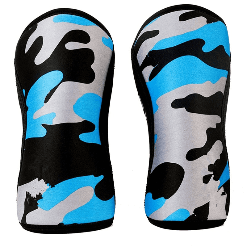 Genouillère Crossfit Gris/Bleu, conçue pour une stabilité exceptionnelle, fabriquée à partir de matériaux robustes et offrant une combinaison de couleurs gris et bleu pour une performance optimale et un style dynamique lors des sessions de Crossfit.