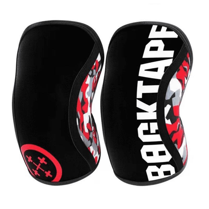 Genouillère Crossfit Red Cross, fabriquée en matériaux durables pour un soutien optimal, offrant une compression maximale et un design audacieux avec une croix rouge pour des performances optimisées en Crossfit.