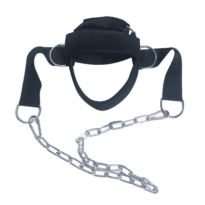 "Harnais de tĂȘte pour un entraĂźnement cervical intensif."