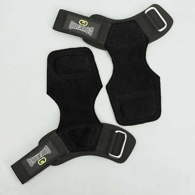 "Accessoire de levage en cuir noir, robuste et chic pour une performance optimale."