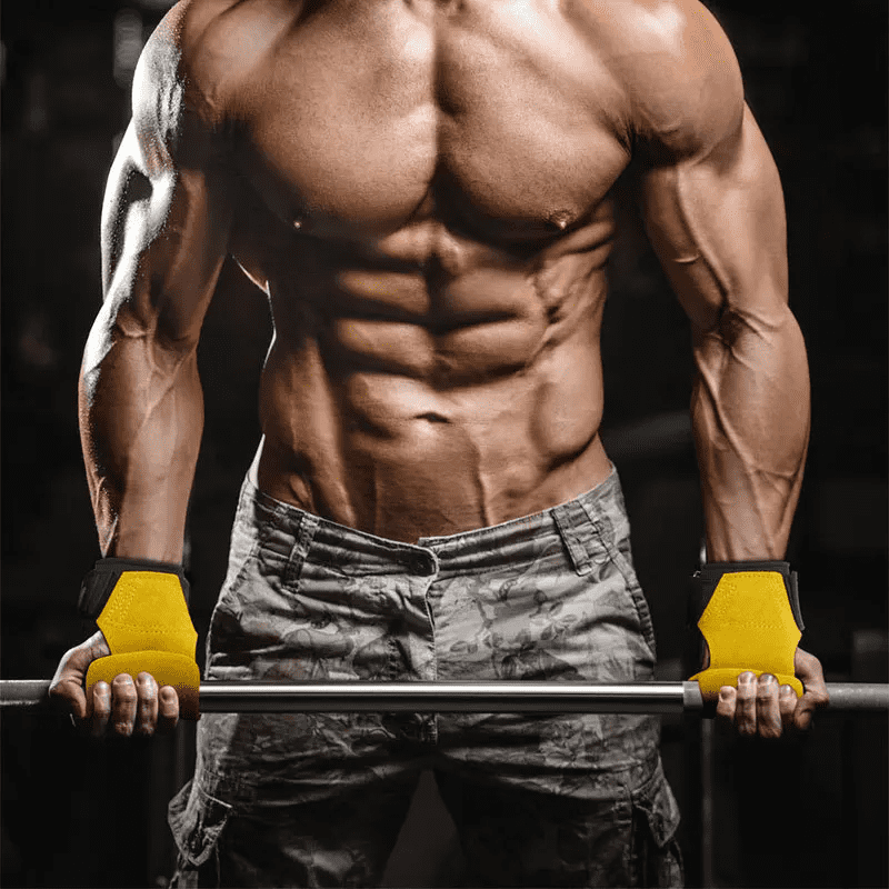 "Sangle de musculation en cuir, parfaite pour une prise en main sûre et un design soigné."