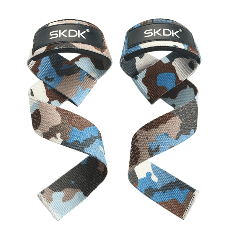 Vue rapprochée de la Sangle de Musculation Camouflage, mettant en valeur son design audacieux.
