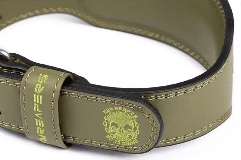 "Ceinture de levage kaki : renforcez votre dos en toute sécurité avec cet accessoire de musculation robuste"