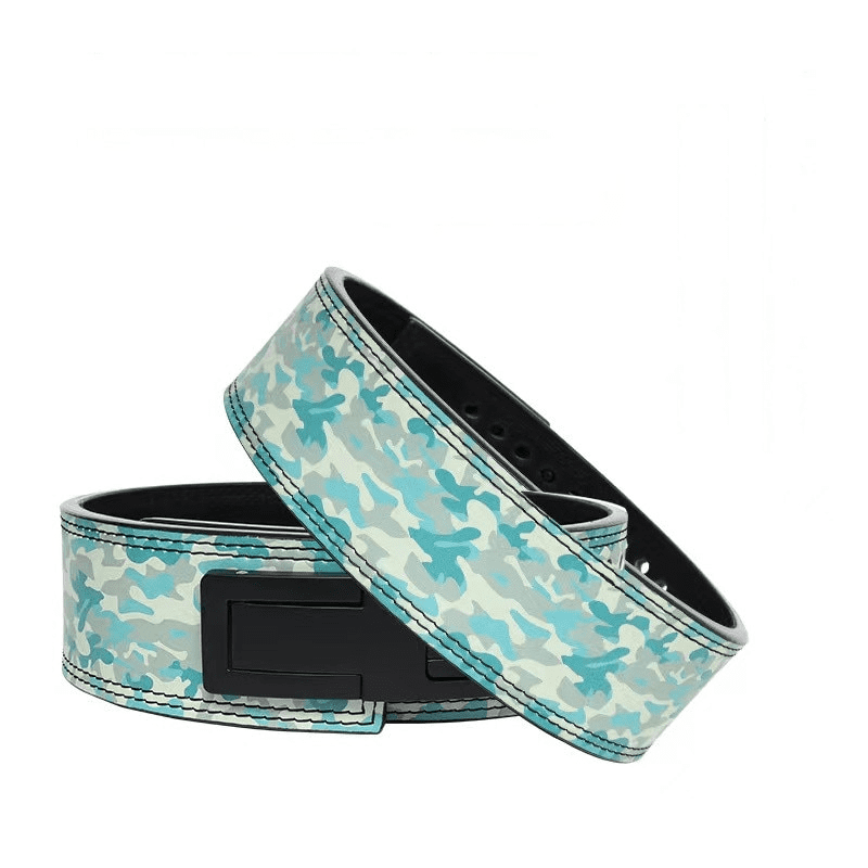 Ceinture de force en cuir durable avec design camouflage bleu pour une touche d'originalité