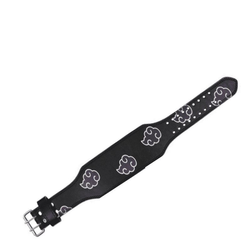 "Ceinture de levage Akatsuki noire : renforcez votre dos avec style grâce à cette ceinture de musculation inspirée de l'univers de Naruto"