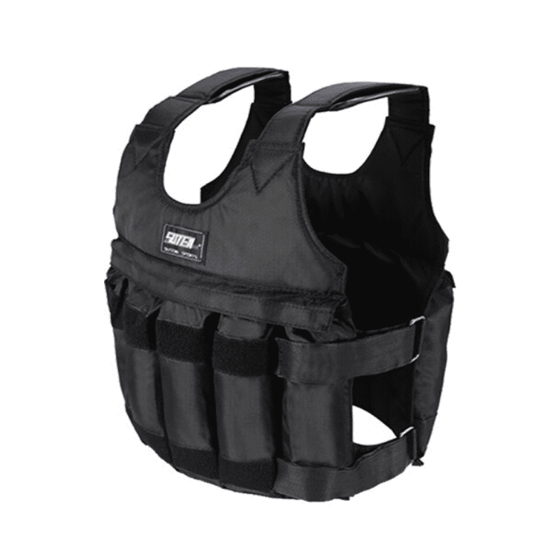 "Utilisateur effectuant un exercice de musculation avec le gilet lesté Training."