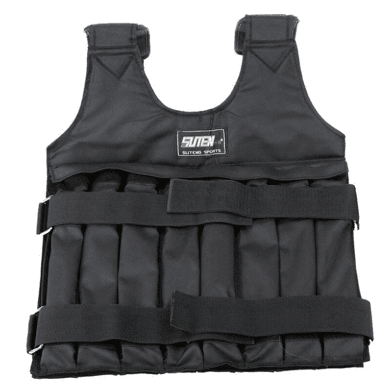 "Détail du système de poids ajustable du gilet lesté Training."