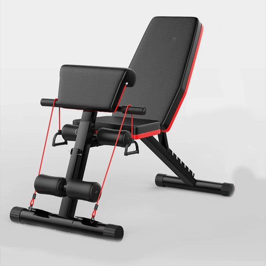 Banc de musculation pliable multifonction rouge