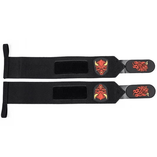"Bande poignet Demon rouge - soutien et style pour vos entraînements de musculation et de fitness"